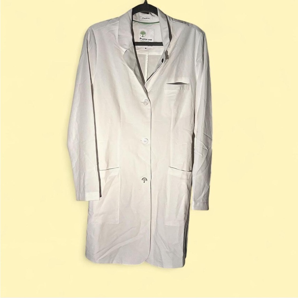 Healing Hands White Trench Coat Minimalist Design